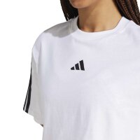 adidas Essentials 3-Stripes Cotton Loose T-Shirt Damen - white/black