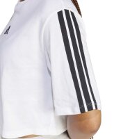 adidas Essentials 3-Stripes Cotton Loose T-Shirt Damen - white/black