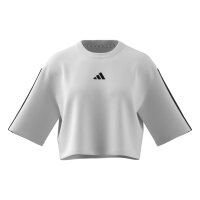 adidas Essentials 3-Stripes Cotton Loose T-Shirt Damen - white/black