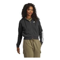adidas Essentials 3-Stripes French Terry Kapuzenjacke Damen - black/white