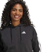 adidas Essentials 3-Stripes French Terry Kapuzenjacke Damen - black/white