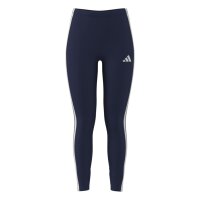 adidas Essentials 3-Stripes Cotton Leggings Damen - dkblue/white