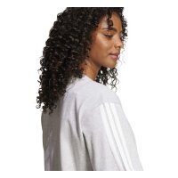 adidas Essentials 3-Stripes Boyfriend T-Shirt Damen - lgreyh/white