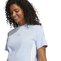adidas Essentials 3-Stripes Cotton T-Shirt Damen - globlu/white