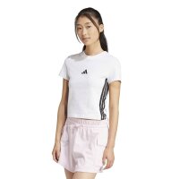 adidas Essentials 3 Stripes Slim Baby T-Shirt Damen - white/black