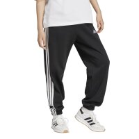 adidas Essentials 3-Stripes Fleece Loose lange Hose Damen - black/white
