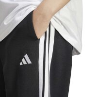 adidas Essentials 3-Stripes Fleece Loose lange Hose Damen - black/white