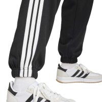 adidas Essentials 3-Stripes Fleece Loose lange Hose Damen - black/white