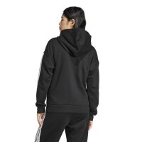 adidas Essentials 3-Stripes Fleece Kapuzenjacke Damen - black/white