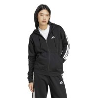 adidas Essentials 3-Stripes Fleece Kapuzenjacke Damen - black/white