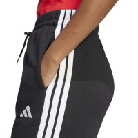 adidas Essentials 3-Stripes Open Hem Fleece lange Hose Damen - black/white