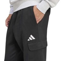 adidas Essentials Feelcozy Fleece Cargo lange Hose Herren - black/white