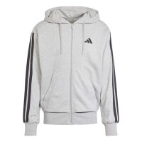 adidas Essentials Three Stripes French Terry Kapuzenjacke Herren - mgreyh/black