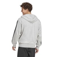 adidas Essentials Three Stripes French Terry Kapuzenjacke Herren - mgreyh/black