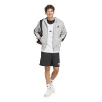adidas Essentials Three Stripes French Terry Kapuzenjacke Herren - mgreyh/black