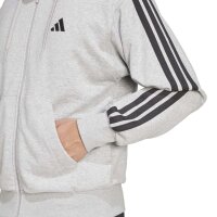 adidas Essentials Three Stripes French Terry Kapuzenjacke Herren - mgreyh/black