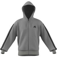 adidas Essentials Three Stripes French Terry Kapuzenjacke Herren - mgreyh/black