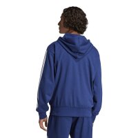 adidas Essentials Three Stripes French Terry Kapuzenjacke Herren - dkblue/white