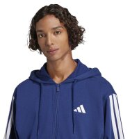 adidas Essentials Three Stripes French Terry Kapuzenjacke Herren - dkblue/white