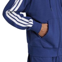 adidas Essentials Three Stripes French Terry Kapuzenjacke Herren - dkblue/white