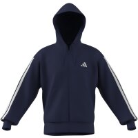 adidas Essentials Three Stripes French Terry Kapuzenjacke Herren - dkblue/white