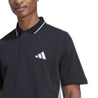 adidas Essentials Three Stripes Pique Shirt Polo Herren - black/white