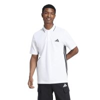 adidas Essentials Three Stripes Pique Shirt Polo Herren - white/black