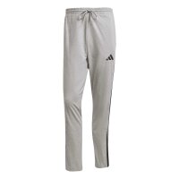 adidas Essentials Three Stripes Single Jersey lange Hose Herren - mgreyh/black