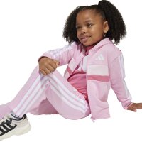 adidas Seasonal Essentials Tiberio 3 Stripes Fleece Trainingsanzug Kinder - trupnk/white/clpink