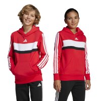 adidas Seasonal Essentials Tiberio 3 Stripes Fleece Hoodie Kinder - purrub/white