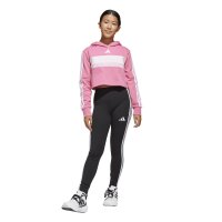 adidas Seasonal Essentials Tiberio 3 Stripes Fleece Leggings Set Trainingsanzug Kinder - pnkfus/white/clpink