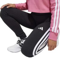 adidas Seasonal Essentials Tiberio 3 Stripes Fleece Leggings Set Trainingsanzug Kinder - pnkfus/white/clpink