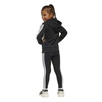 adidas Seasonal Essentials Tiberio 3 Stripes Fleece Leggings Set Trainingsanzug Kinder - black/white/gretwo