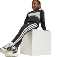 adidas Seasonal Essentials Tiberio 3 Stripes Fleece Leggings Set Trainingsanzug Kinder - black/white/gretwo