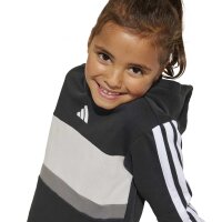 adidas Seasonal Essentials Tiberio 3 Stripes Fleece Leggings Set Trainingsanzug Kinder - black/white/gretwo