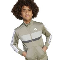 adidas Seasonal Essentials Tiberio 3 Stripes Tricot Trainingsanzug Kinder - silpeb/grey six/metgry/
