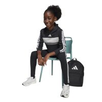 adidas Seasonal Essentials Tiberio 3 Stripes Fleece Leggings Set Trainingsanzug Kinder - black/white/gretwo