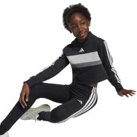 adidas Seasonal Essentials Tiberio 3 Stripes Fleece Leggings Set Trainingsanzug Kinder - black/white/gretwo
