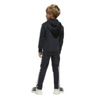 adidas Seasonal Essentials Tiberio 3 Stripes Fleece Trainingsanzug Kinder - black/white/gretwo