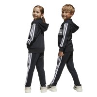 adidas Seasonal Essentials Tiberio 3 Stripes Fleece Trainingsanzug Kinder - black/white/gretwo