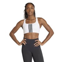 adidas Optimé Workout 3-Stripes Support Sport BH Damen - white/black