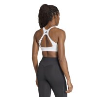 adidas Optimé Workout 3-Stripes Support Sport BH Damen - white/black