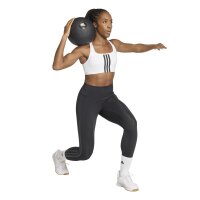 adidas Optimé Workout 3-Stripes Support Sport BH Damen - white/black