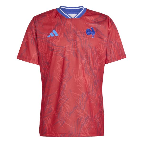 adidas Frankreich Rugby Prematch Trikot Herren - colred