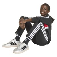 adidas Seasonal Essentials Tiberio 3 Stripes French Terry Trainingsanzug Kinder - black/white/purrub