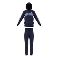 adidas Seasonal Essentials Tiberio 3 Stripes French Terry Trainingsanzug Kinder - dkblue/white/globlu