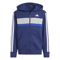 adidas Seasonal Essentials Tiberio 3 Stripes Fleece Trainingsanzug Kinder - dkblue/white/mgreyh