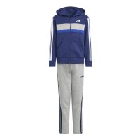 adidas Seasonal Essentials Tiberio 3 Stripes Fleece Trainingsanzug Kinder - dkblue/white/mgreyh