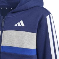 adidas Seasonal Essentials Tiberio 3 Stripes Fleece Trainingsanzug Kinder - dkblue/white/mgreyh
