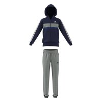 adidas Seasonal Essentials Tiberio 3 Stripes Fleece Trainingsanzug Kinder - dkblue/white/mgreyh